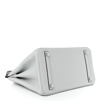 Hermes Taurillon Clemence Birkin 30 Bleu Pale 4 of 11