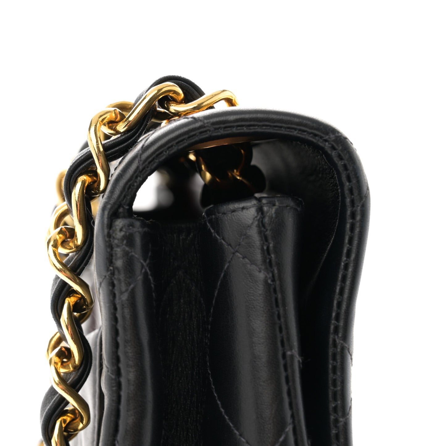 Lambskin Quilted XL Jumbo Single Flap Black