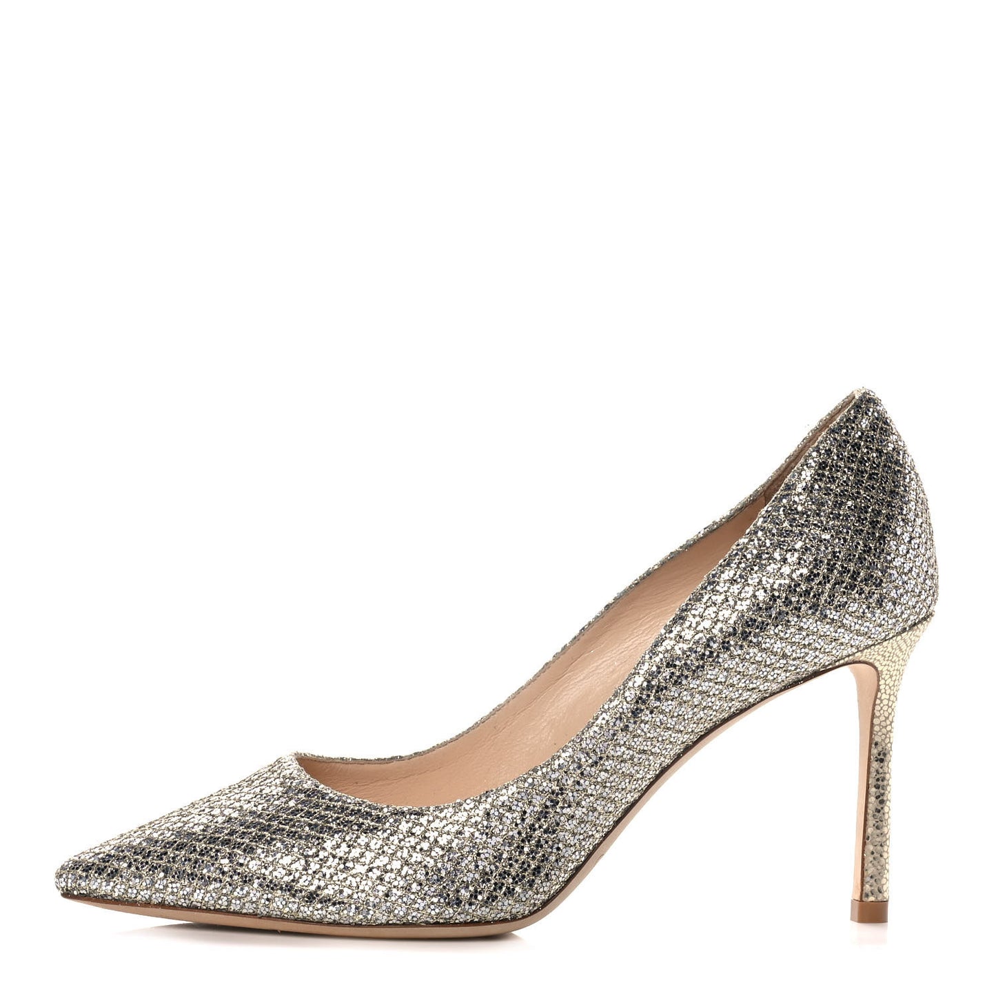 Glitter Fabric Romy 85 Pumps 36.5 Champagne
