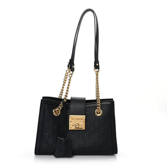 Gucci ssima Small Padlock Tote Black 1 of 1