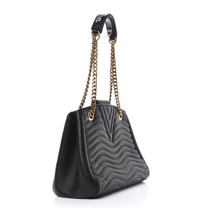 Louis Vuitton Calfskin New Wave Chain Tote Black 2 of 9