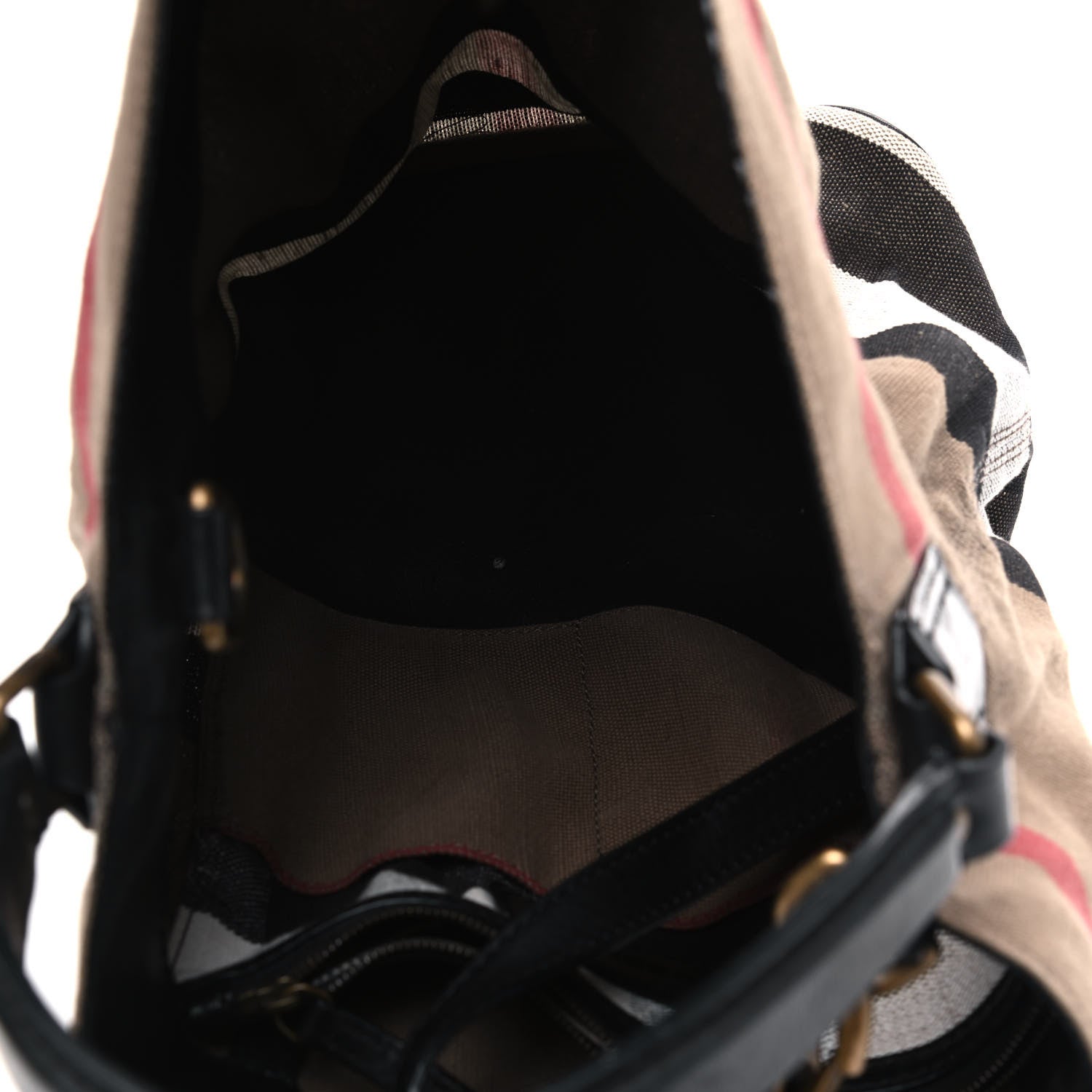 Burberry Canvas Mega Check Medium Ashby Hobo Black 5 of 13