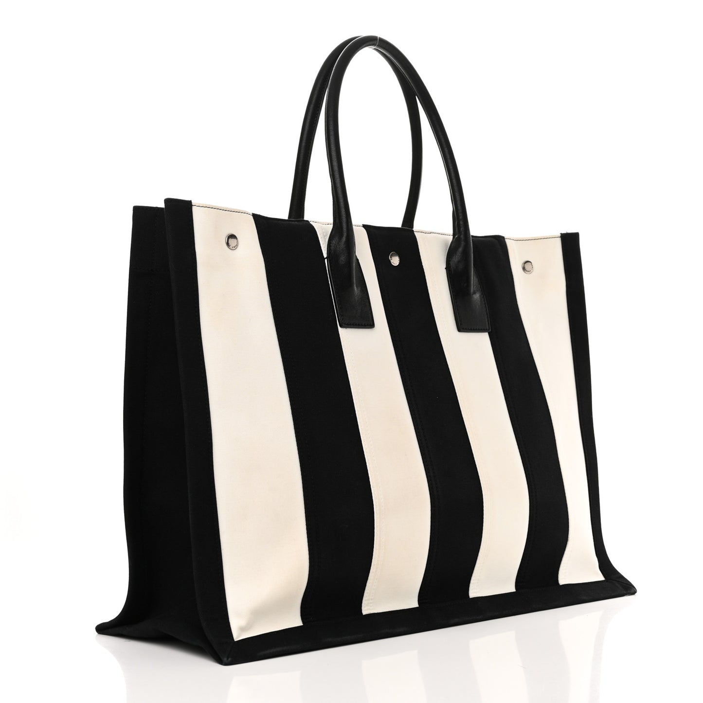 Canvas Noe Striped Tote Black White