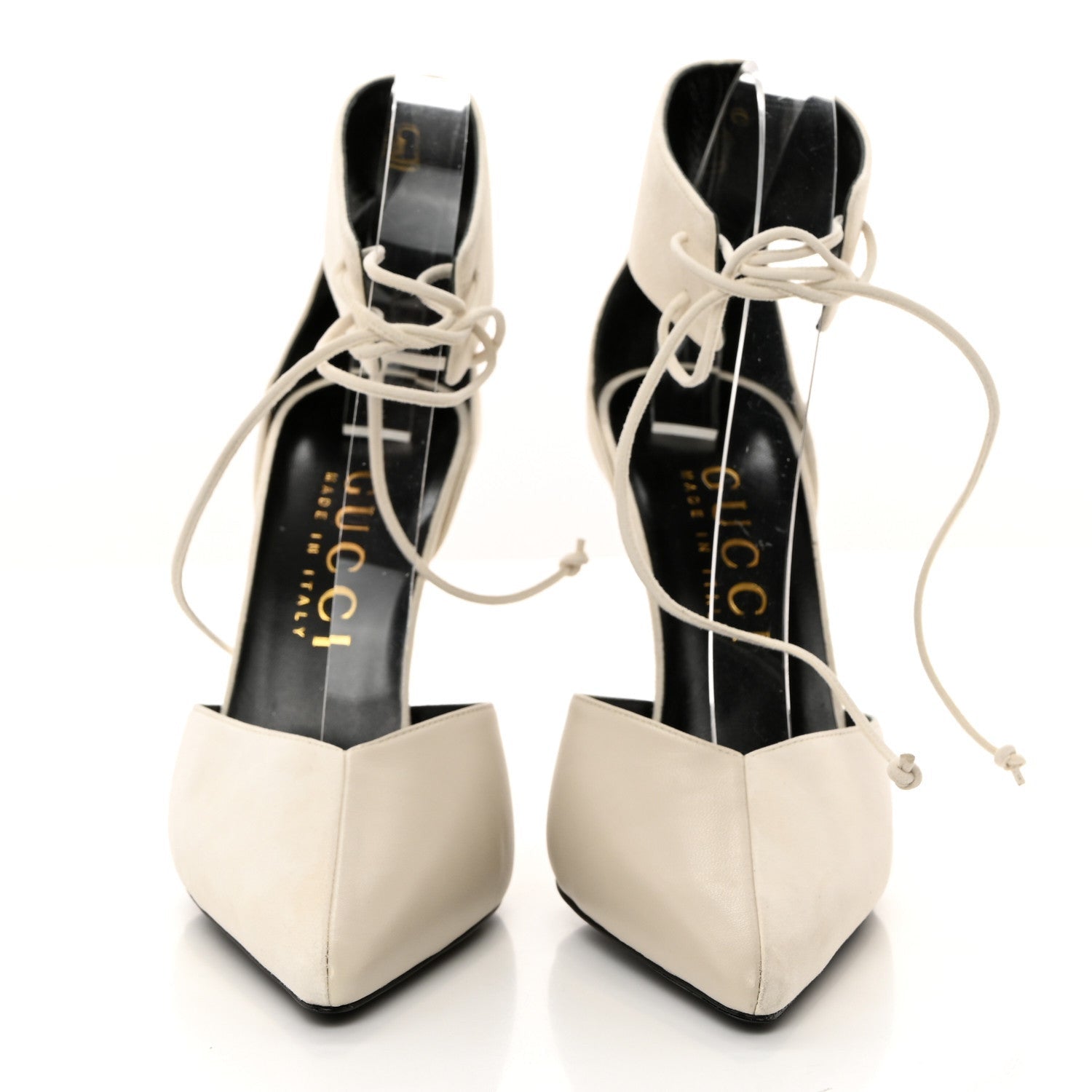 Gucci Soft Nappa Priscilla Ankle Cuff Pumps 40.5 White 2 of 7