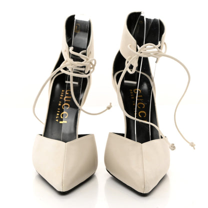 Gucci Soft Nappa Priscilla Ankle Cuff Pumps 40.5 White 2 of 7
