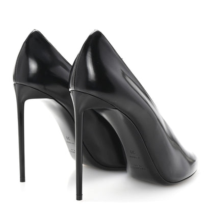 Saint Laurent Patent Calfskin Teddy High Vamp 105 Pumps 39 Black 5 of 7