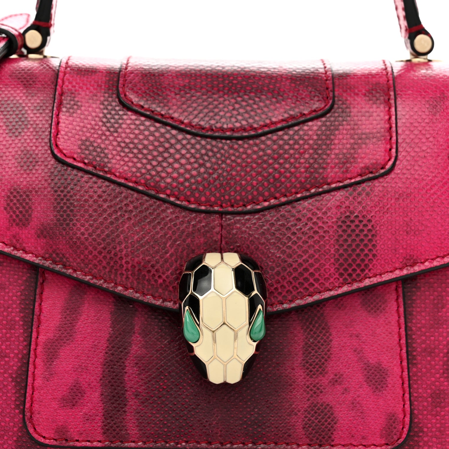 Bulgari Shiny Karung Serpenti Forever Top Handle Red 5 of 12