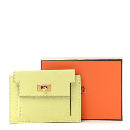 Hermes Chevre Mysore Kelly Pocket Compact Wallet Jaune Bourgeon 8 of 8