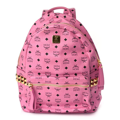 MCM Visetos Medium Side Studs Stark Backpack Pink 1 of 8
