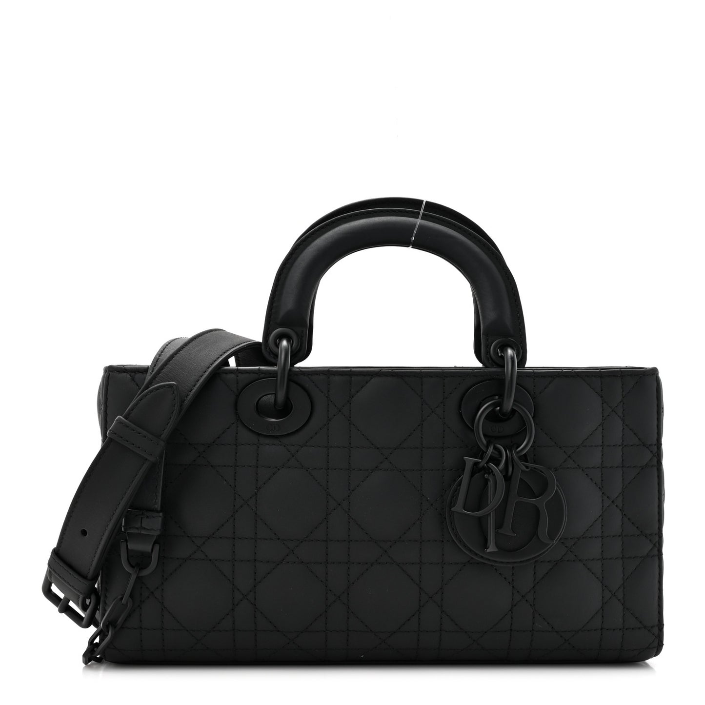 Ultra Matte Calfskin Cannage Medium Lady D-Joy Black