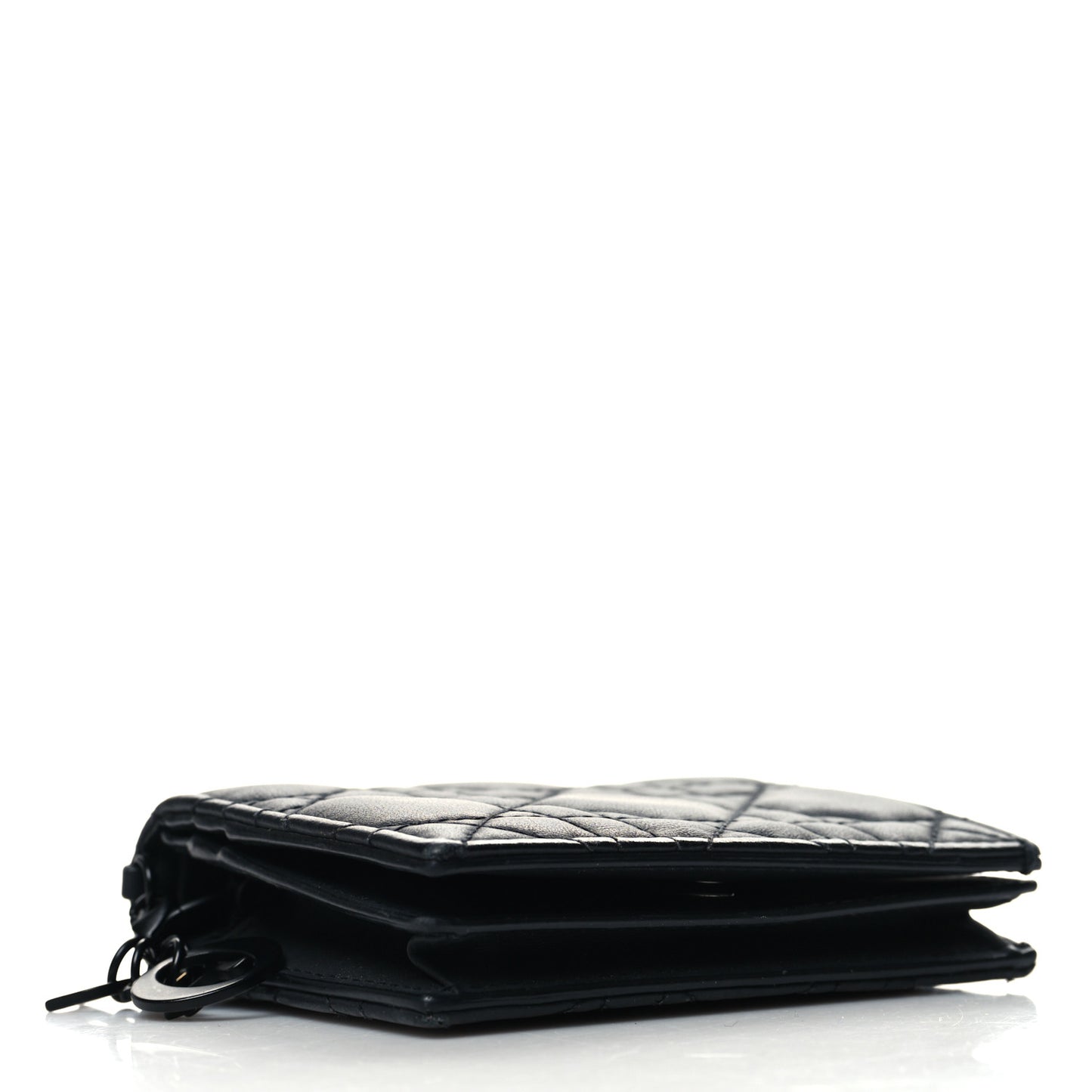 Lambskin Cannage Mini Lady Dior Wallet Black