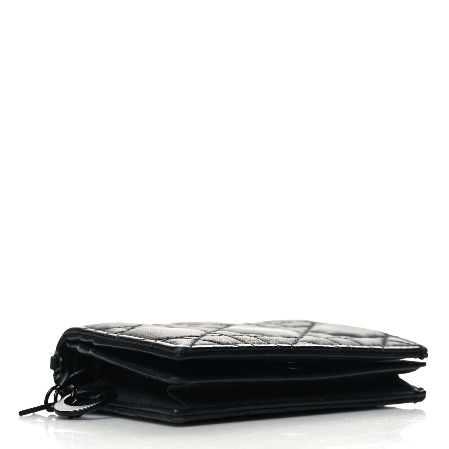 Christian Dior Lambskin Cannage Mini Lady Dior Wallet Black 4 of 12