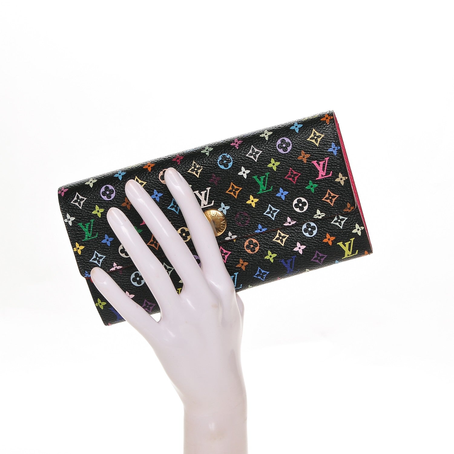 Louis Vuitton Monogram Multicolor Sarah Wallet Black Grenade 2 of 7