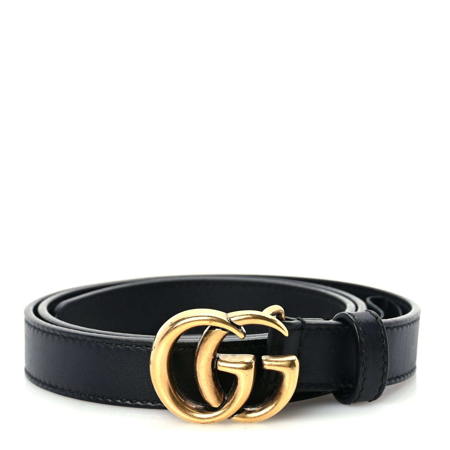 Calfskin Double G 20mm Belt 75 30  Black