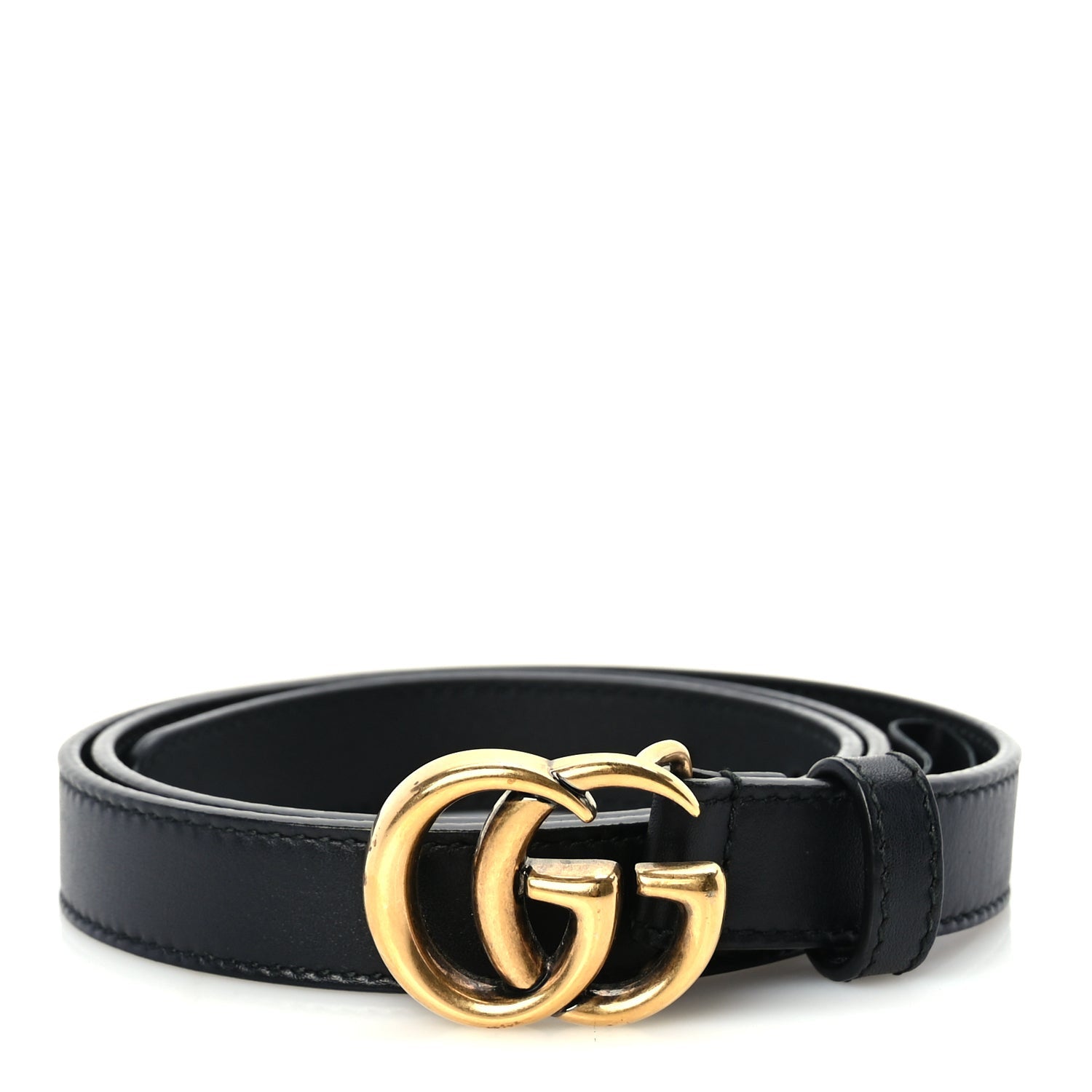 Gucci Calfskin Double G 20mm Belt 75 30  Black 1 of 5
