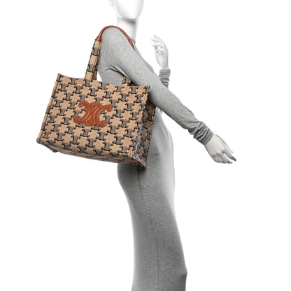 Celine Canvas Calfskin Triomphe Large Cabas Thais Natural Tan 2 of 12