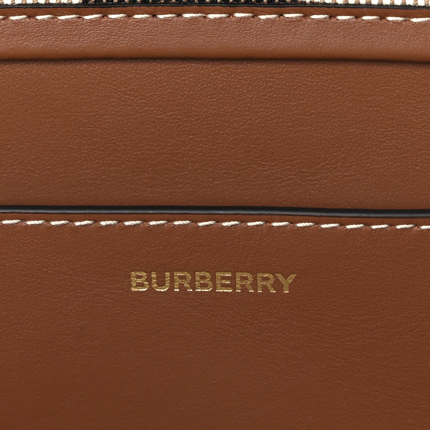 Burberry Giant Check Canvas Medium London Tote Taupe Brown 5 of 8