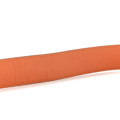 Hermes Box Togo 32mm H Belt 80 32 Black Orange 6 of 7