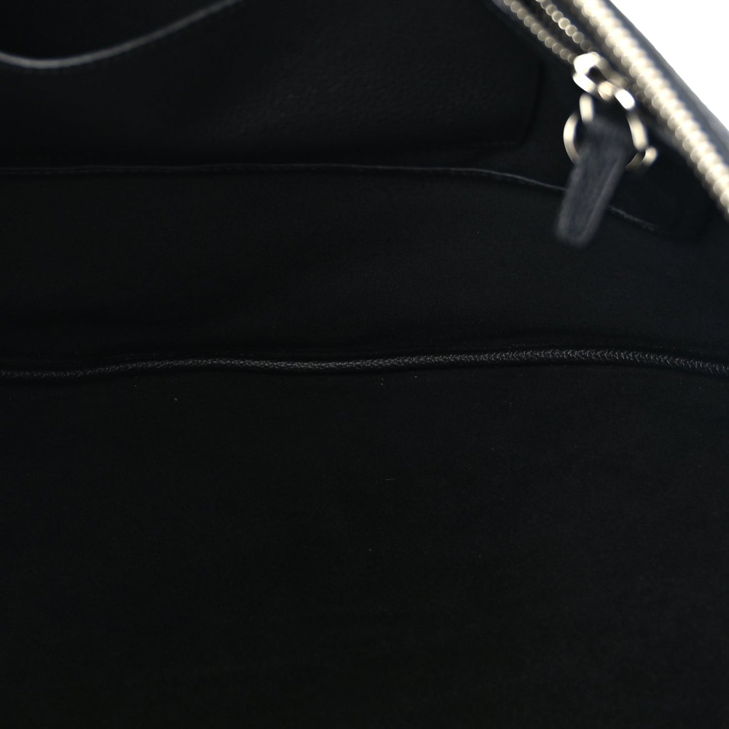 Grained Calfskin Large B Shoulder Bag Black