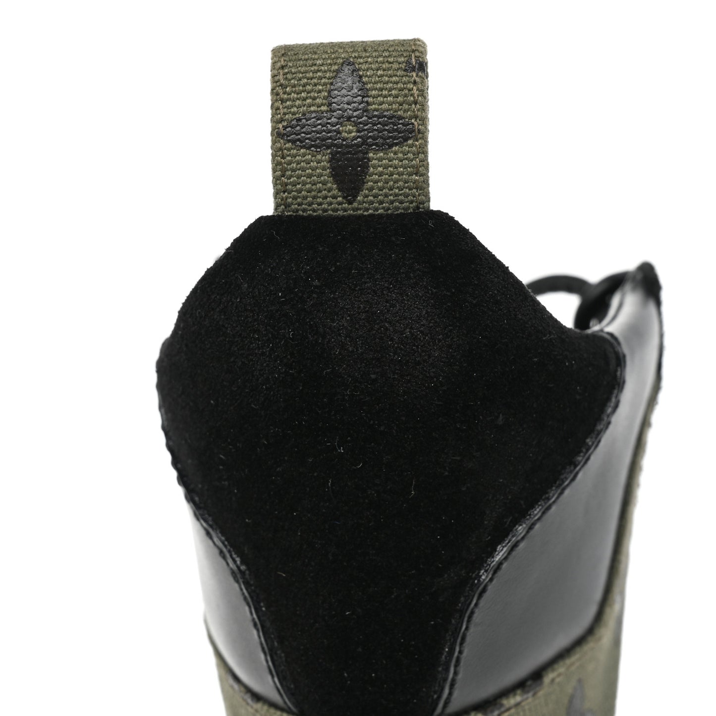 Suede Monogram Laureate Platform Desert Boots 36.5 Kaki Black