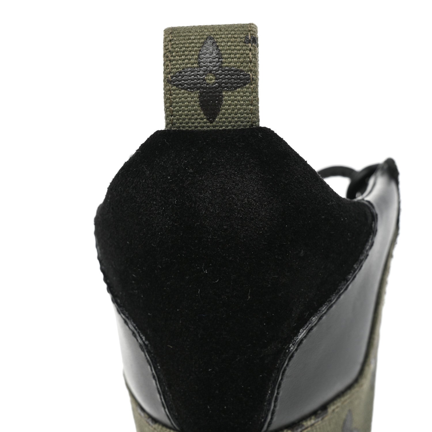 Louis Vuitton Suede Monogram Laureate Platform Desert Boots 36.5 Kaki Black 10 of 12