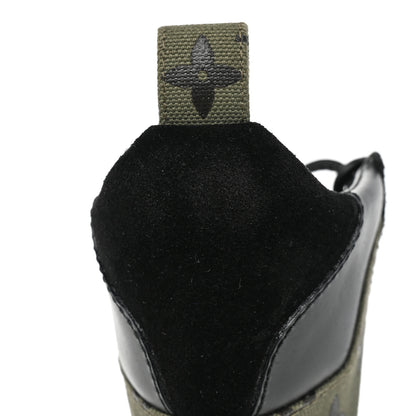 Louis Vuitton Suede Monogram Laureate Platform Desert Boots 36.5 Kaki Black 10 of 12