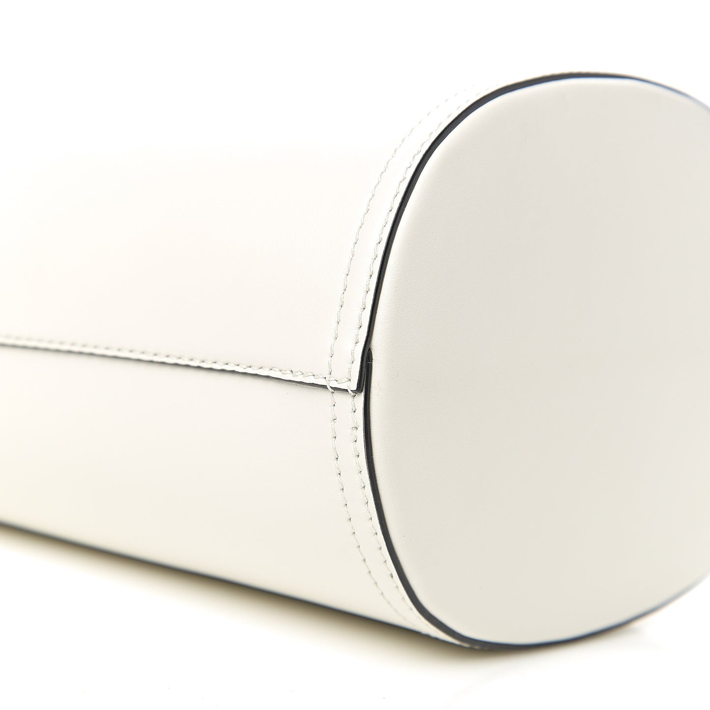 City Calfskin Tambour Bucket Bag White Black