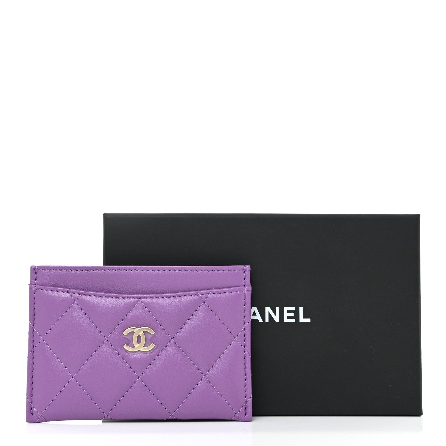 Chanel Lambskin Quilted Card Holder Purple 12 of 12