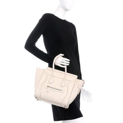 Celine Goatskin Micro Luggage White 2 of 6