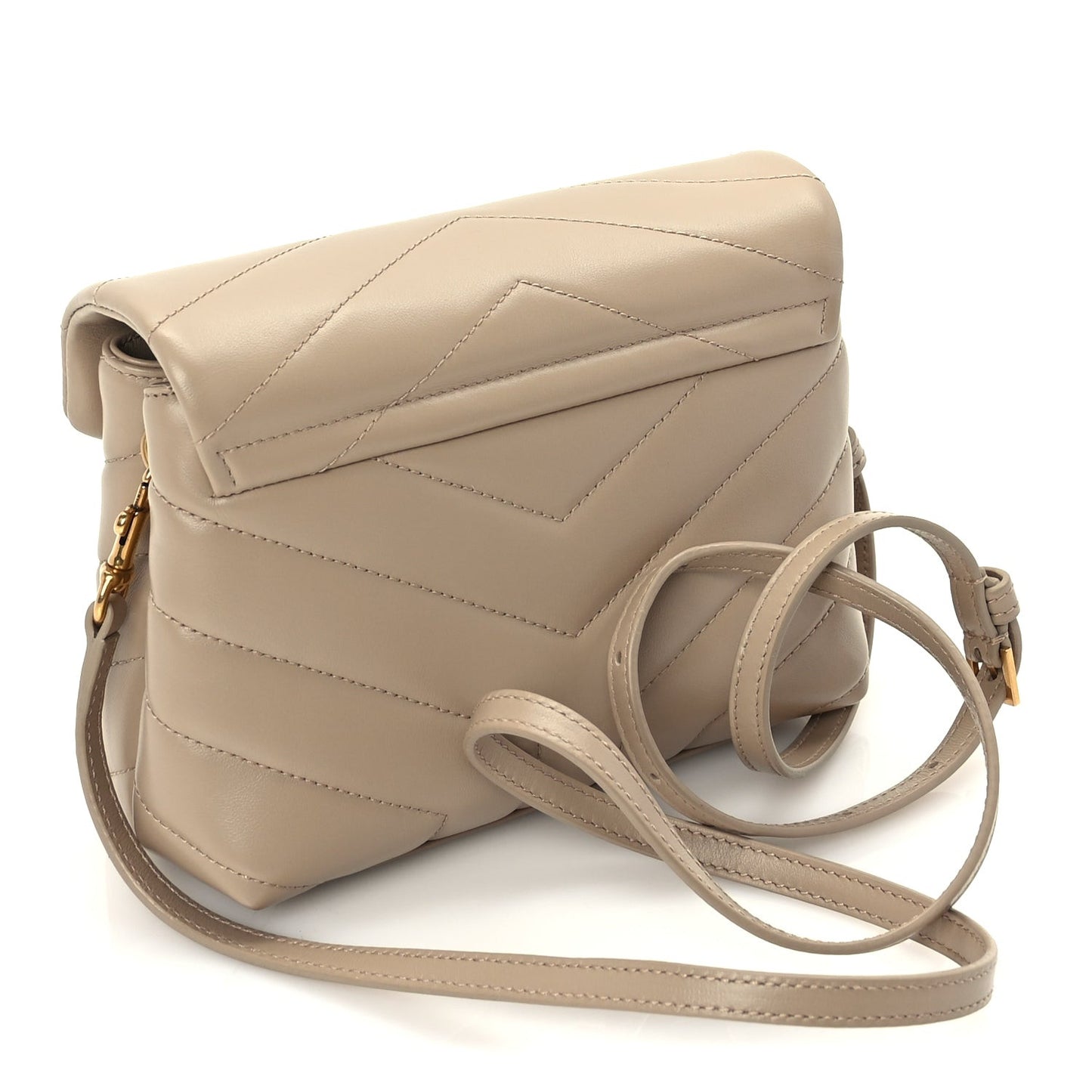 Calfskin Y Quilted Monogram Toy Loulou Crossbody Bag Dark Beige