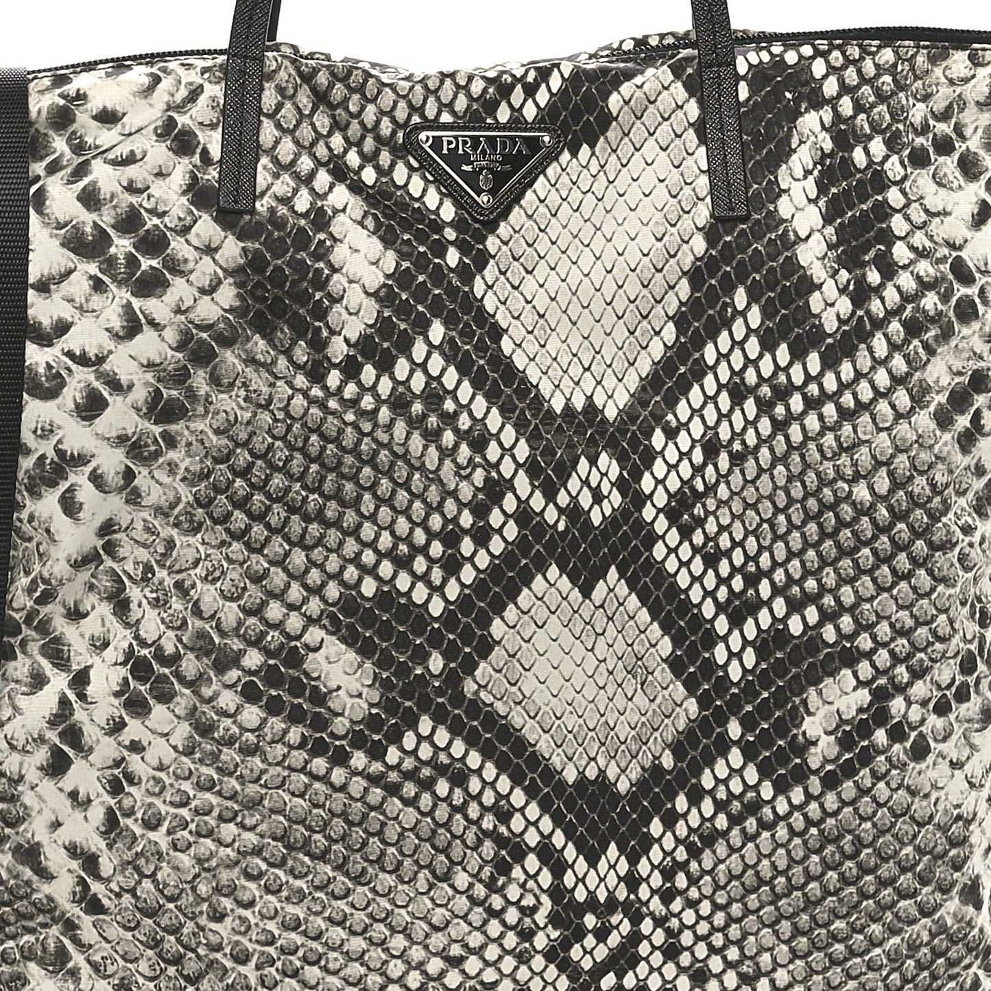 Tessuto Nylon Snakeskin Print Tote Roccia