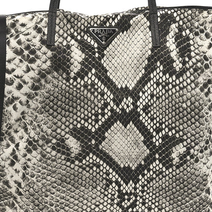 Prada Tessuto Nylon Snakeskin Print Tote Roccia 6 of 8