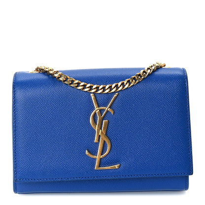 Saint Laurent Grain De Poudre Small Classic Monogram Kate Satchel Royal Blue 1 of 8