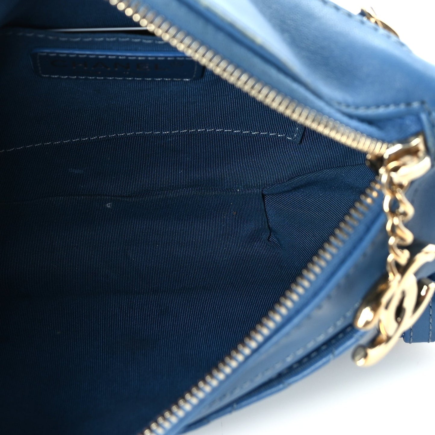 Lambskin Quilted Bi Waist Bag Pack  Blue