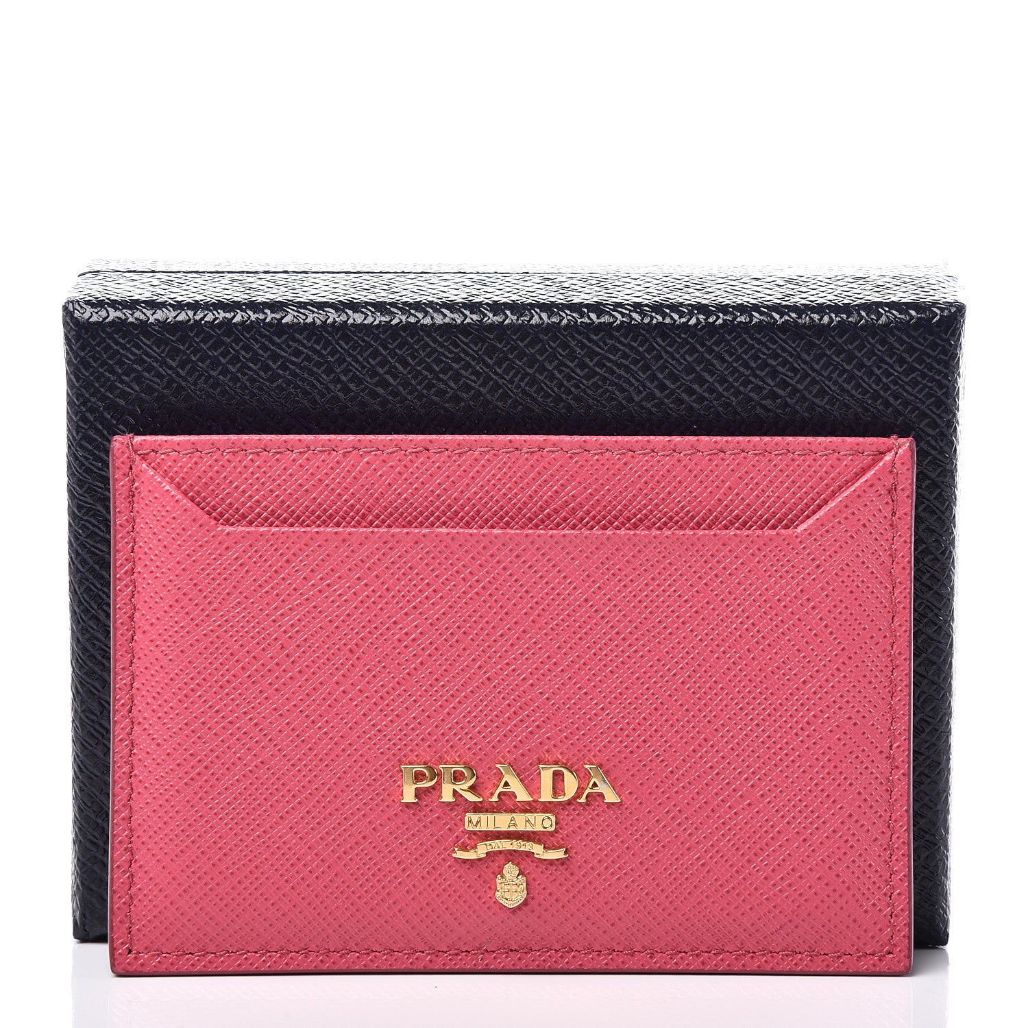 Prada Saffiano Metal Card Case Peonia 7 of 7