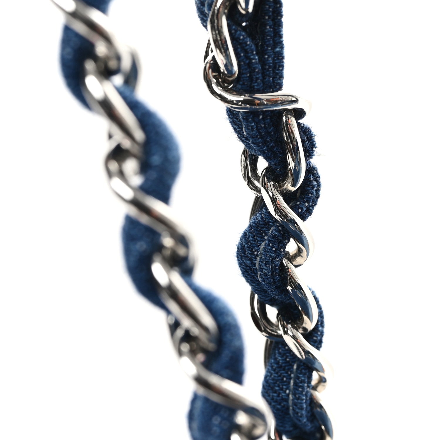 Chanel Denim Printed Shopping Bag Blue 13 of 13