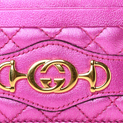 Gucci Laminated Nappa Trapuntata Zumi Card Holder Fuxia 7 of 7