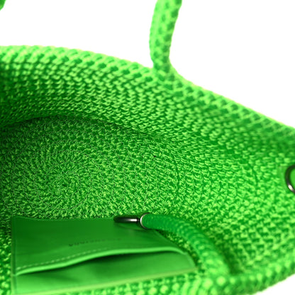 Balenciaga Nylon Lambskin Woven Small Ibiza Basket With Strap Green 4 of 8