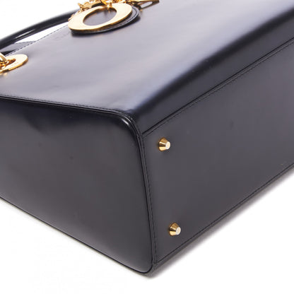 Christian Dior Glazed Calfskin Medium Lady Dior Black 6 of 7
