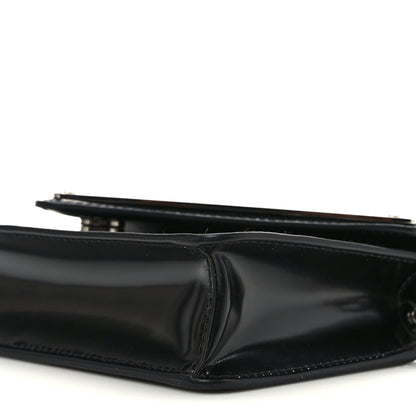 Prada Spazzolato Triangle Logo Plate Flap Chain Crossbody Bag Black 8 of 8