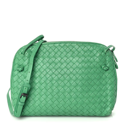 Bottega Veneta Nappa Intrecciato Nodini Crossbody Messenger Green 1 of 8
