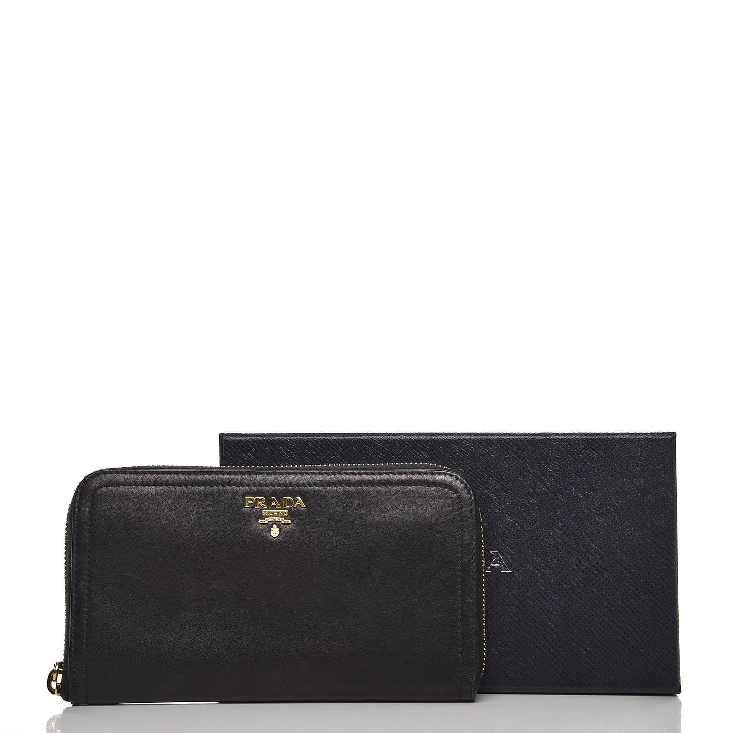 Soft Calf Zip Around Wallet Nero Black