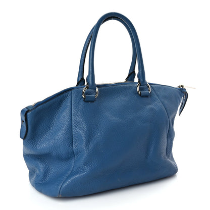 Prada Vitello Daino Shoulder Bag Cobalto 2 of 9