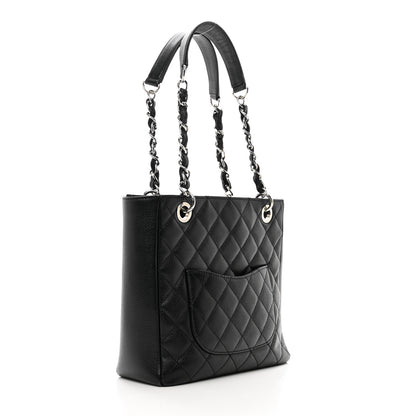 Chanel Caviar Quilted Petit Shopping Tote PST Black 3 of 10