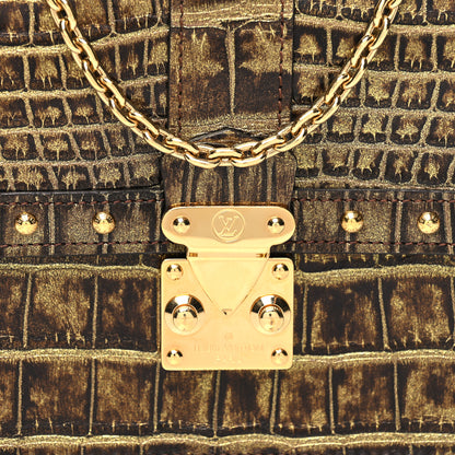 Louis Vuitton Crocodile Trunk Chain Wallet Gold Black 8 of 11