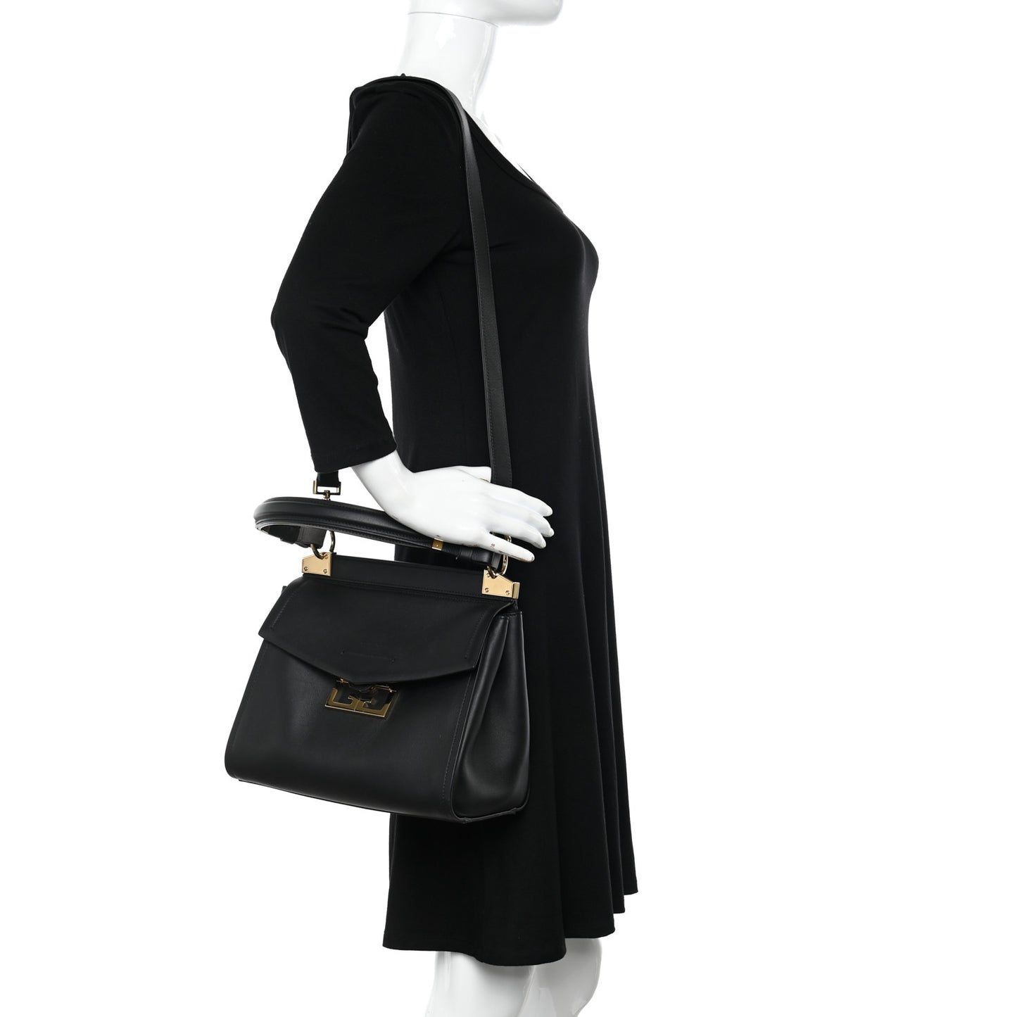 Calfskin Small Mystic Shoulder Bag Black