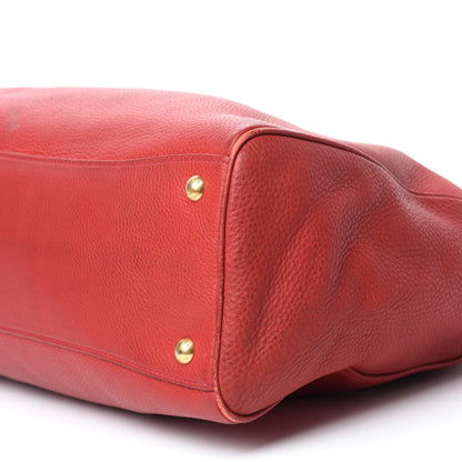 Prada Vitello Daino Top Handle Shoulder Bag Rosso 7 of 17