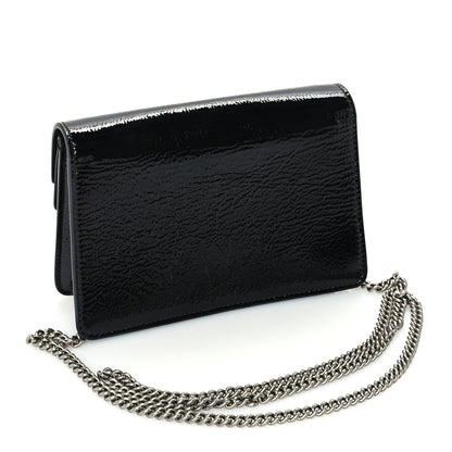 Gucci Crinkled Patent Mini Dionysus Shoulder Bag Black 2 of 8
