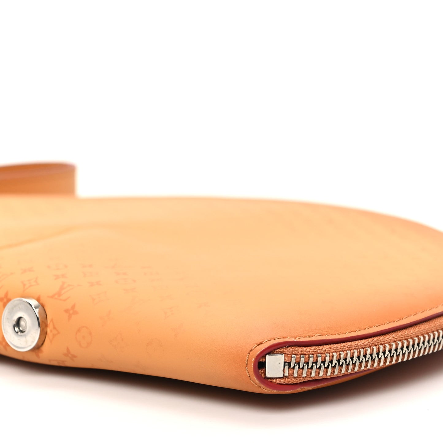 Calfskin Monogram Fortune Cookie Pouch Red