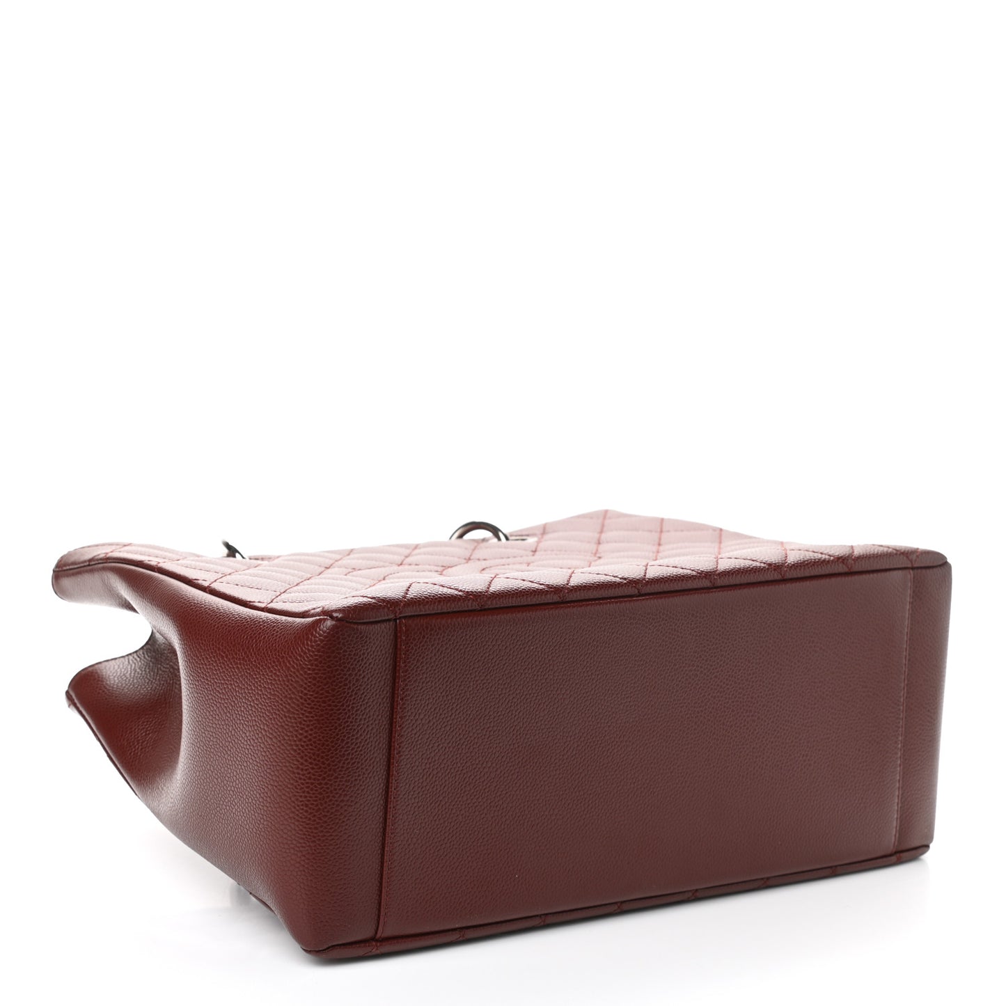 Caviar Quilted Grand Shopping Tote GST Dark Burgundy